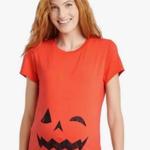 Ingrid and Isabel Maternity Pumpkin T-shirt - Picture 1 of 2